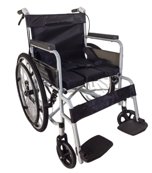 鋼管烤漆坐便輪椅-