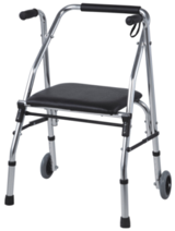 Walker with wheels and seat-